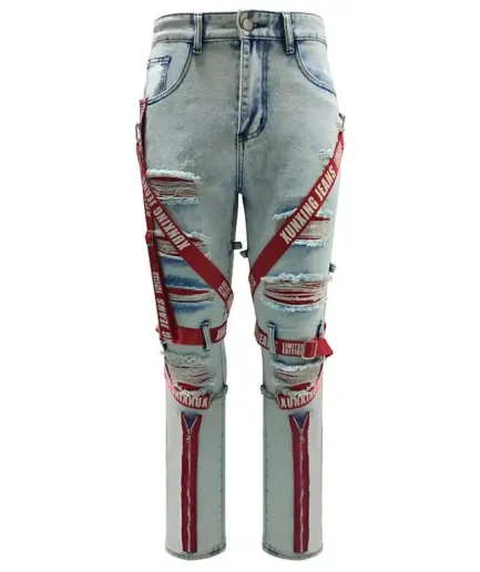 Mens Stacked Ripped Jeans Stylish Jeans for Men High Quality Mens Designer Jeans