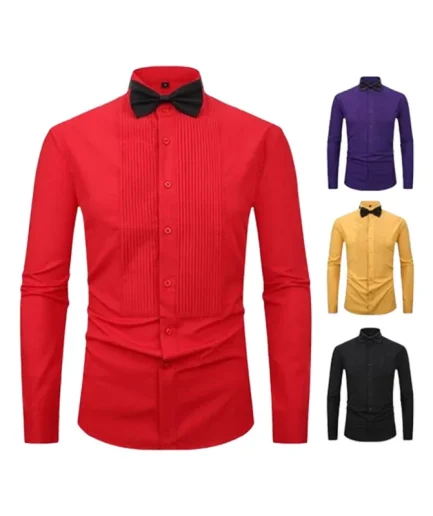 Hot Sale Men's Long-sleeved Tuxedo Shirt Summer Business Casual Non-ironing High Quality Slim Solid Color Men Shirts