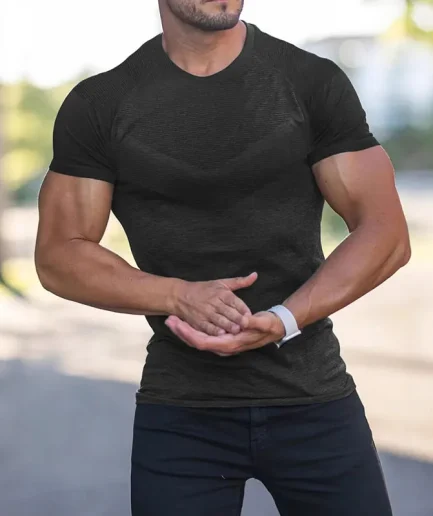 Summer Men's Sport T Shirts Casual Quick Drying Fitness Sportswear Short Sleeve Tops Streetwear O Neck T-shirts