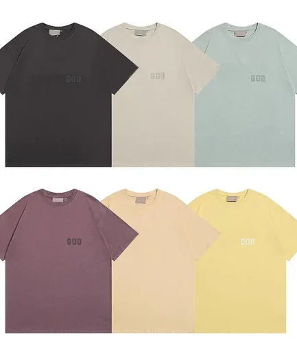 2025 Designer Summer Collection Men's Short Sleeve T-Shirt 100% 220G Combed Cotton Trendy O-Neck Solid Color Print  Top