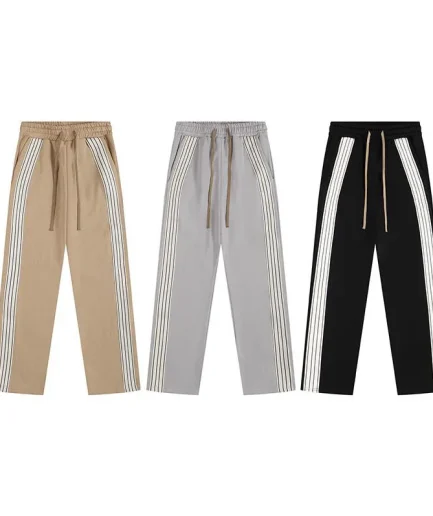 Men's Casual Loose Fit Sweat Pants Long Drawstring Vintage Cotton Straight Leg Designer Sweatpants for Men Women