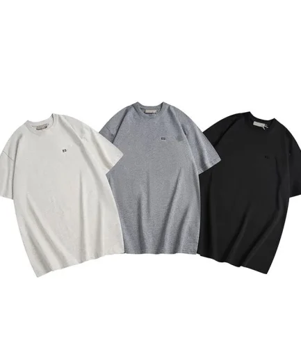 European American Brand Basic Short-Sleeved T-Shirt Solid Pullover Stereo Rubber Label T Shirt for Men