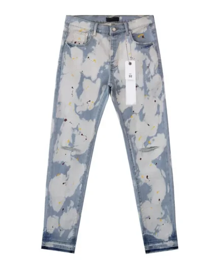 Fashion Street Fit Straight Jeans Hip Hop Stretch Ripped Denim Jeans Denim Ripped Men's Slim Jeans Trousers