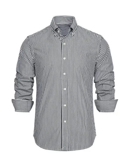Cotton Blend Casual Formal Business Shirt Top Polo Shirt Long Sleeve Soft Slim High Quality Men's Designer Shirt
