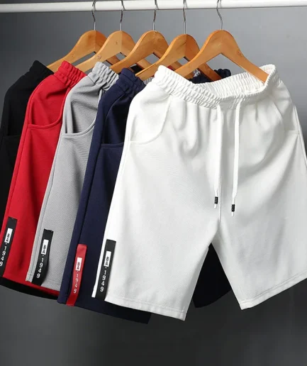 Casual Men's Shorts Outdoor PolyesterSports Elastic Waist Five Pants Summer Men's Loose Solid Color Baseball Shorts