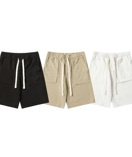 Brand Men's Casual Shorts Fashionable Summer Sports Pants Elastic Mid-High Waist Five-Point Loose Fit Straight Shorts