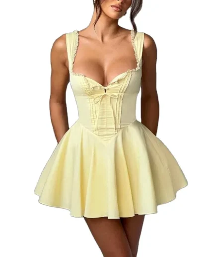 Women Bandage Sexy Mini Dress for Women Robe Spaghetti Strap Backless Bodycon Sexy Party Club Print Dress