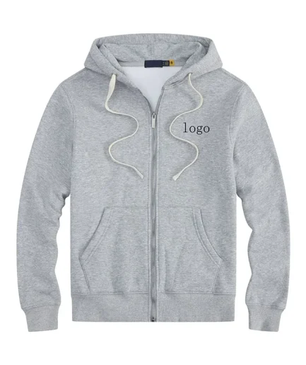 Free Shipping  Embroidery Men's Hoodies Oversized Heavyweight  100% Cotton Zipper Long Sleeve Designer Hoodies